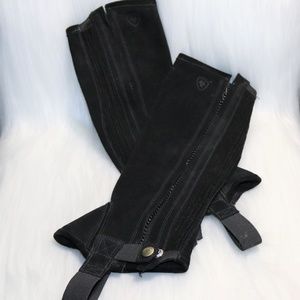 Ariat Sz MT All Around II Half Chaps Black Leather